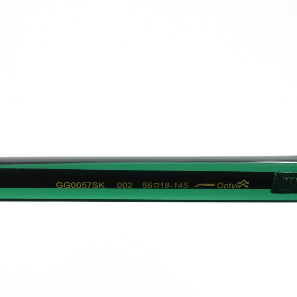 Gucci GG0057 Square Sunglasses Black Green OS